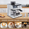 GarveeTech 20 Bar Espresso Machine, Semi-Automatic Espresso Maker with Bean Grinder and Milk Frother Steam Wand, Home Barista Coffee Machine for Macchiatos/Cappuccino/Latte, Gift for Mom Dad