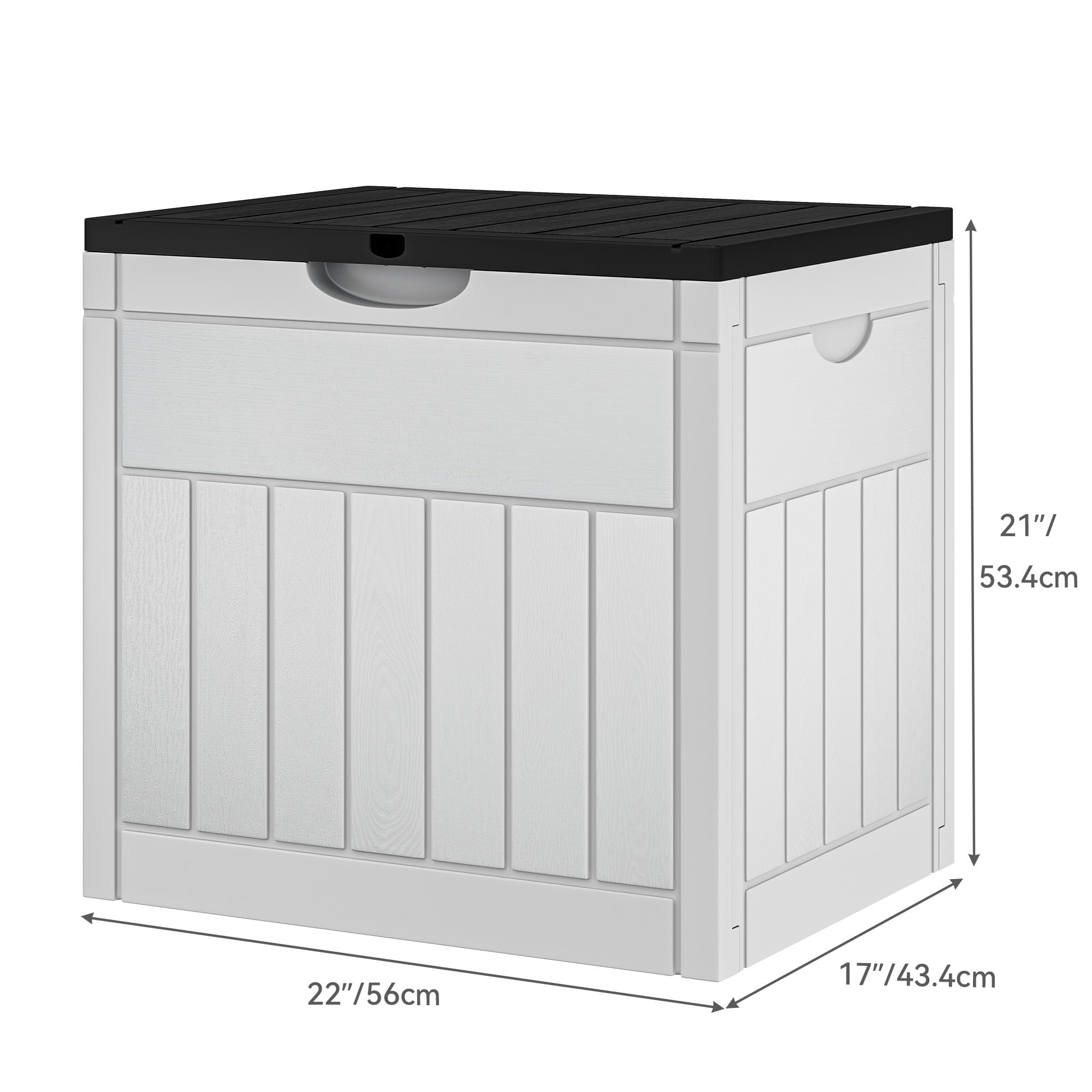 YITAHOME 32 Gallon Deck Box, Resin Storage with Lockable Lid & Side Handles, Indoor Outdoor Small Container for Patio Cushion, Garden Pool Accessories, Backyard Furniture, Water Resistant