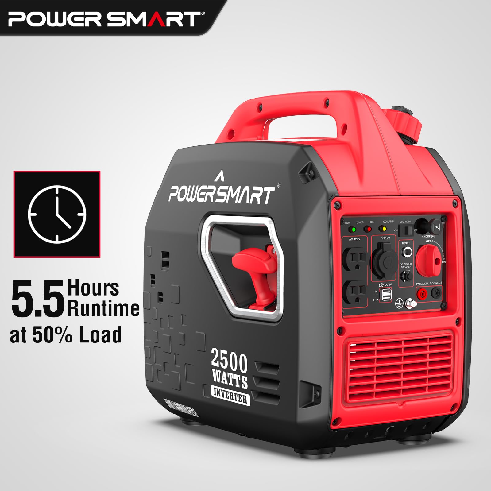 PowerSmart 2500-Watt Portable Inverter Generator with Super Quiet for Camping