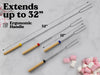 Zulay Sturdy Marshmallow Sticks for Fire Pit Extra Long - Great Smores Sticks Smores Kit for Fire Pit - Marshmallow Roasting Skewers - Hot Dog Fork Bonfire Glamping Camping Accessory 32