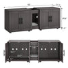Gaomon Litter Box Enclosure with Double Room,Cat Hidden Litter Box Enclosure Furniture for 2 Cats with Double Room, 55”L x 17.7”W x 22.5”H Cat House,Wooden Enclosed Cat Litter Box Furniture,Walnut