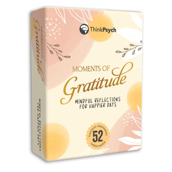 ThinkPsych Moments of Gratitude Deck - 52 Cards to Promote Positivity & Mindfulness - Positive Affirmations Cards & Uplifting Gifts - Inspiring Gratitude Journal Prompts