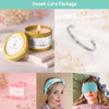 Get Well Soon Care Package, 12 Pcs Birthday Gift Basket, Feel Better Self Care Box for Sick Friend After Surgery, Relaxing Spa Gift, Sympathy Gift Thinking for Mom Her Friend Sister Wife Cyan Blanket