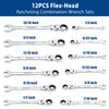 Ratcheting Combination Wrench Industrial Grade Cr-V Steel Gear (B-16Pcs Set)