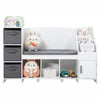 GarveeHome Kids Bookshelf with Reading Nook, Bookcase with Detachable Cushion, Adjustable Shelf,Storage Organizer with Book Rack for Bedroom, Playroom, Gift for Boys and Girls, White