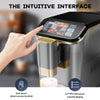Super Automatic Espresso Machine 20 Bar With Milk Frother, Fully Automatic Bean to Cup Espresso Cappuccino and Latte Iced Coffee Maker Built-In Burr Grinder, Milk Container, Intuitive Touch Display