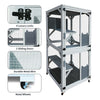 71'' Catio Outdoor Cat House on Wheels, Outdoor Cat Enclosure for 2 Cats Cat Cage with Waterproof Cover, Feral Cat Shelter with 4 Platforms and Resting Box
