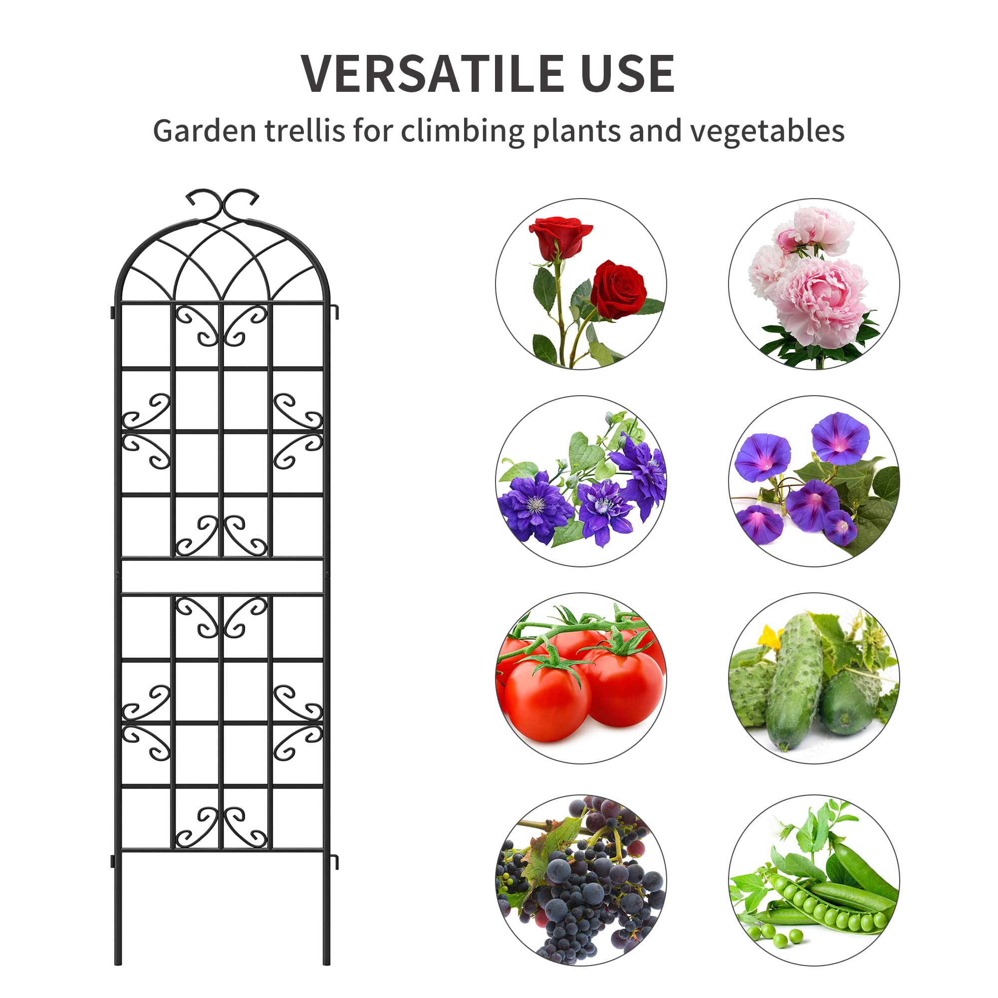 YITAHOME Garden Trellis Garden Fencing for Climbing Plants 4 Pack Decorative Plant Trellis Vegetables and Flower Trellis for Outdoor Patio-19.7×86.6 inches