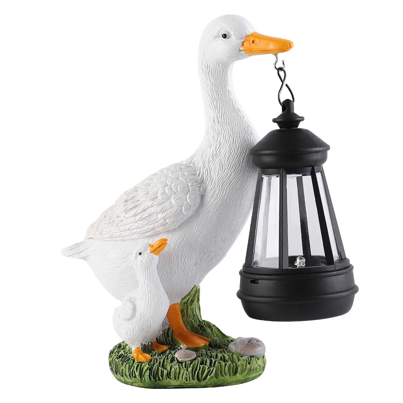 Solar Light Duck Statues, Porch Goose Statue for Front Yard Decor - Outdoor Lawn Ornaments, Garden Ducks and Goose Decorations, Perfect Yard Goose Decor and Duck Decoy for Garden Animals Theme