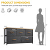 DWVO Dresser TV Stand, Fabric Dresser with 5 Drawers, Dresser for Bedroom, Wide Dresser, Storage Tower, Chest of Drawers for Closet, Living Room, Hallway, Dull Grey