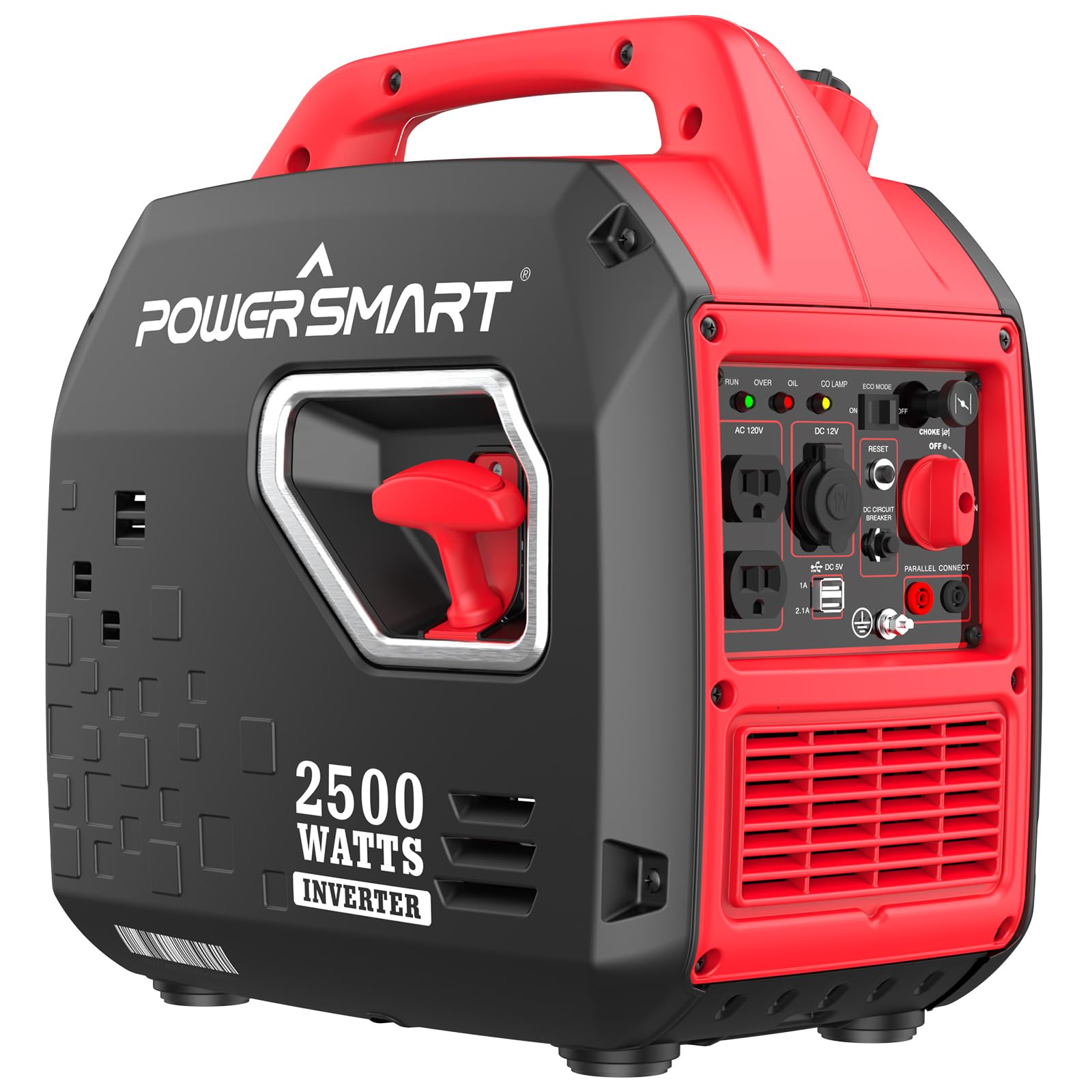 PowerSmart 2500-Watt Portable Gas Inverter Generator, Super Quiet, High Fuel-Efficient Generator, Lightweight, CARB Compliant PS5025