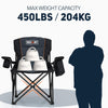 Overmont Oversized Folding Camping Chair - 450lbs Support with Padded Cushion Cooler Pockets - Heavy Duty Collapsible Chairs for Sports Garden Beach Fishing