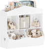 Kids Bookshelf Toy Storage Organizer for Kids Wooden Open Storage Cubby Children Small Bookcase Multifunctional Book Cabinet for Nursery,Playroom,Bedroom,Living Room,White