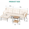 YITAHOME Patio Furniture Set, 3-Piece Outdoor Wicker Conversation Sectional L-Shaped Sofa with 4 Seater for Backyard, Porch, Boho Detachable Lounger with Cushions and Coffee Table - Beige