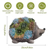 AXEN Solar Garden Outdoor Statues Hedgehogs with Succulent and 7 LED Lights, Outdoor Decorations for Garden Patio Lawn Balcony Yard, Unique Housewarming Gifts