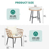 YITAHOME Accent Chairs Set of 2, Wicker Arm Chair with Soft Cushion, Comfy Living Room Chairs Mid-Century Modern Reading Chairs with Side Table for Living Room, Bedroom, Balcony, Beige