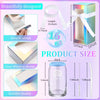 Layhit 12 Set Employee Appreciation Gifts Thank You Gifts for Staff Coworker Thank You Glass Cups 16 oz Can Shaped Beer Glass with Lids Straws Brushes Gift Boxes Ribbon for Team Women Men (Team B)