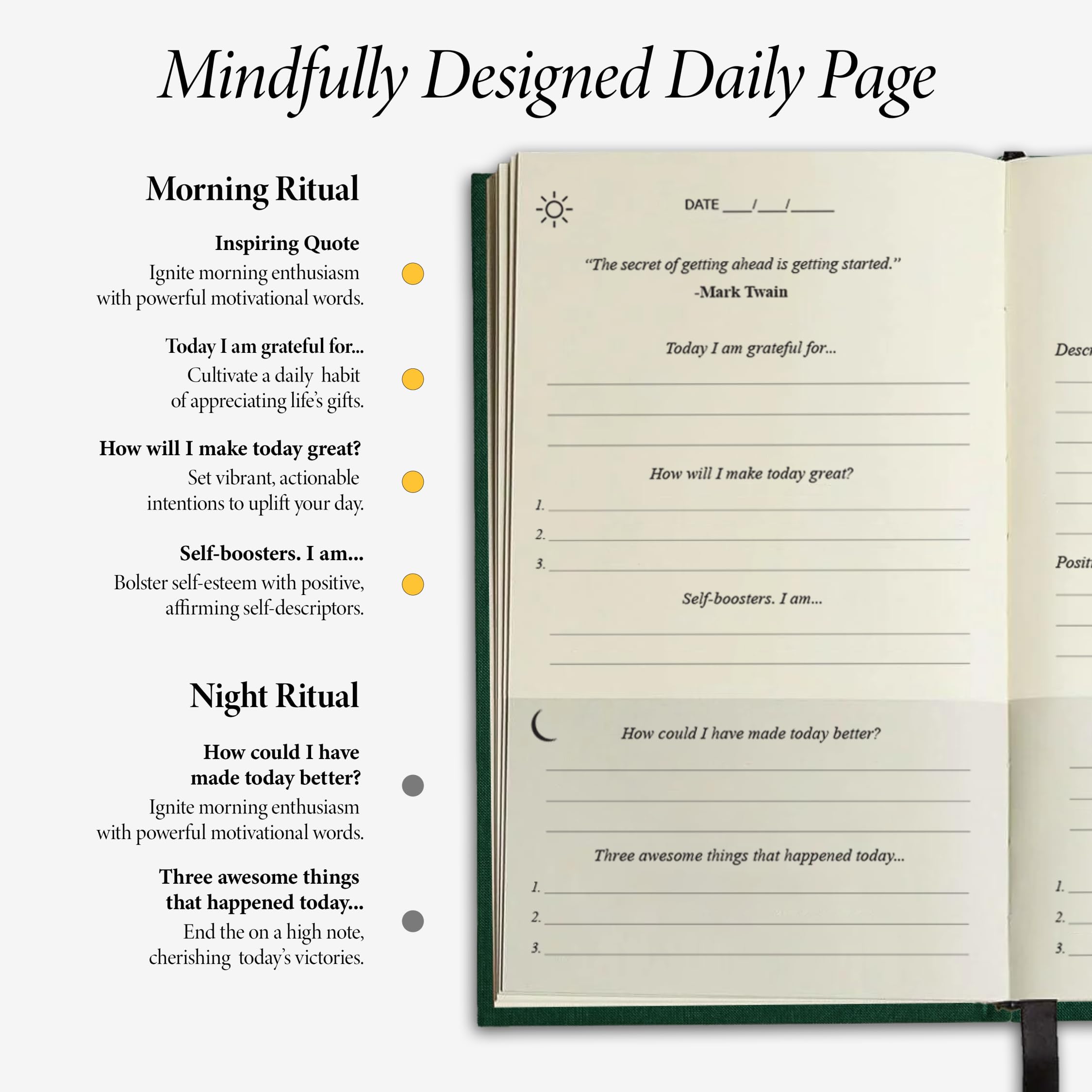 The Original Gratitude Journal for Men 2025 & Women Uplifting Quotes & Prompts for Happiness & Positive Mindset - Daily Journal for Affirmation, Reflection & Mindfulness - Premium Green Cover