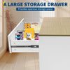 GarveeLife Hidden Cat Litter Box Furniture with Storage Drawer, Wood Cats Litter Enclosure Cabinet with 2 Sisal Doors, Hidden Enclosed Kitty Litter Box Cabinet Dog Proof for Living Room White