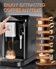 GarveeTech Fully Automatic Espresso Machine, 20 Bar Espresso & Coffee Machine with Milk Frother, Built-In & Adjustable Espresso Bean Grinder, Touch Screen Coffee Machine with 1.5L Water Tank