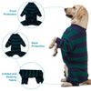 LovinPet Large Dog Pajamas Bodysuit, Lightweight Stretchy Knit Pullover Dog Onesie, Pet Pajamas for Dogs, Green and Black Stripe Print Dog Shirt, UV Protection, Stop Shedding for Dogs, Pet PJ's, L