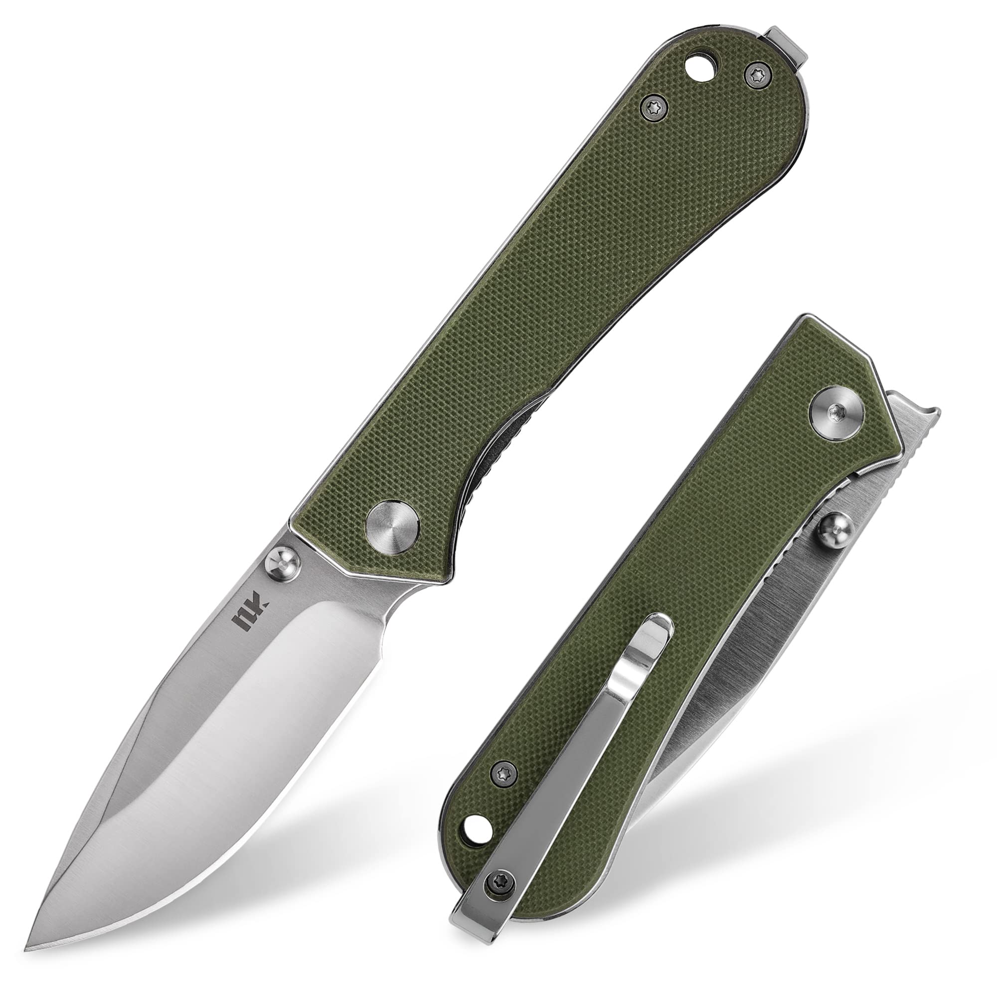 NUKNIVES S13 Kumpanter Folding Pocket Knife with 2.9'' D2 Blade, Liner Lock EDC Knife with Thumb Stud Opener, Caming Hiking Pocket Knife for Men Women