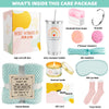 Get Well Soon Care Package, 12 Pcs Birthday Gift Basket, Feel Better Self Care Box for Sick Friend After Surgery, Relaxing Spa Gift, Sympathy Gift Thinking for Mom Her Friend Sister Wife Cyan Blanket