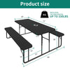 YITAHOME 6FT Large Folding Picnic Table w/Easy Assembly Steel Frame & Wood Like Tabletop, All Weather Folding Picnic Tables with Benches Ideal for Yard Patio Lawn Party, Black