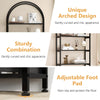 4 Tier Bookshelf, Arched Bookcase with Doors Storage, 71.5 Inches Tall Industrial Book Shelf with Sturdy Metal Frame and Quality Boards, Freestanding Display Shelving Bookshelf for Study,Black