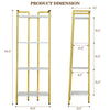 GarveeHome 4 Tier Ladder Shelf, Free Standing Gold Book Shelf, Gold Bookcase with Metal Frame, Display Bookcase, Plant Rack, Accent Furniture for Home Office, White and Golden