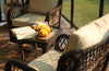 GarveeLife 3 Pieces Outdoor Swivel Rocker Chair Set Swivel Glider Rocker Rocking Chair Set with Glass Top Table with Thick Cushions for Backyard, Balcony, Deck,Outdoor, Brown Rattan and Beige Cushion