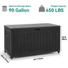 YITAHOME 90 Gallon Outdoor Storage Box with 6 Wheels, Large Double-Wall Resin Deck Box, Lockable Waterproof Outside Storage for Patio Furniture, Cushion, Pool Float, Garden Tool, Black