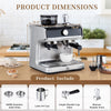 GarveeTech 20 Bar Espresso Machine, Semi-Automatic Espresso Maker with Bean Grinder and Milk Frother Steam Wand, Home Barista Coffee Machine for Macchiatos/Cappuccino/Latte, Gift for Mom Dad