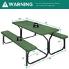 YITAHOME Picnic Table 6ft Heavy Duty Outdoor Picnic Table and Bench Resin Tabletop & Stable Steel Frame w/Umbrella Hole for Yard Patio Lawn Party Green