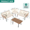 YITAHOME 4-Piece Wicker Patio Furniture Set, All Weather PE Rattan Conversation Set Sectional Sofa with Soft Cushions & Side Table, Porch Furniture for Deck, Balcony, Backyard - Beige