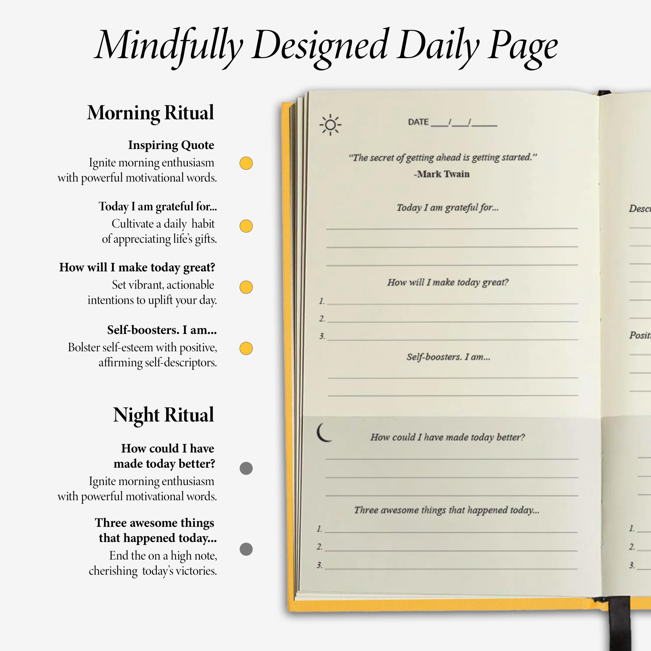 The Original Gratitude Journal 2025 with Inspiring Quotes & Mindful Prompts for Happiness and Positive Mindset - Notebook for Affirmation, Reflection & Optimism - Premium Hardcover Yellow