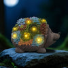 AXEN Solar Garden Outdoor Statues Hedgehogs with Succulent and 7 LED Lights, Outdoor Decorations for Garden Patio Lawn Balcony Yard, Unique Housewarming Gifts