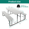 YITAHOME 6FT Large Folding Picnic Table w/Easy Assembly Steel Frame & Wood Like Tabletop, All Weather Folding Picnic Tables with Benches Ideal for Yard Patio Lawn Party, White
