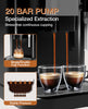 GarveeTech Fully Automatic Espresso Machine, 20 Bar Espresso & Coffee Machine with Milk Frother, Built-In & Adjustable Espresso Bean Grinder, Touch Screen Coffee Machine with 1.5L Water Tank