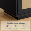 GarveeHome 5 Tier Bookshelf, Boho Bookcase with Rattan Doors, Wooden Bookcase and Bookshelf with Storage, Tall Book Stand, Large Bookshelf for Living Room, Bedroom, Home Office, Kitchen