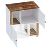 GarveeLife Cat Litter Box Enclosure for 2 Cats, Litter Box Enclosure with Double Room, Hidden Enclosed Cat Litter Box Furniture with Scratch Posts and Double-Layer Litter Mats White-A