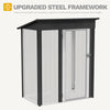 DWVO Outdoor Storage Shed, Weatherproof Tool Shed w/Locking Entry & Ventilation for Grass Cutter, Bike, Equipment, Courtyard, Garden (Dark Gray)