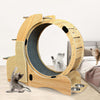 Cat Sports Running Wheel, Cats Wheel Wood Climbing Frame, Cat Litter Fitness Wheel for Indoor Cats,Climbing Ladders,Cat Scratching Board,Cat Bowls,46.4 ×38.5×42.1 Inchs (Upgraded 5-In-1model)