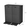 YITAHOME Outdoor Resin-Based Dual Compartment Trash Bins, 62 Gallon Capacity, Easy-to-Clean Hideaway Garbage Cans with Lid and Drip Tray (Black)
