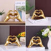 Gold Heart Hands Sculpture, heart hands statue, Modern Hand Decor, Aesthetic Home Decor for Living Room Bedroom Bookshelf Coffee Table, Unique Birthday for Women Girls Sisters Girlfriend Mom Teacher
