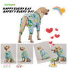 LovinPet Surgical Recovery Shirt for Large Dogs, Undershirt for Dog Coats, Lightweight Stretchy Knit Dog Onesie, Big Bites Turquoise Print, Pitbull Shirt, UV Protection,Stop Shedding for Dogs, 2XL