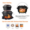 Overmont Camp Dutch Oven Pre Seasoned Cast Iron Lid Also a Skillet Casserole Pot with Lid Lifter for Camping Cooking BBQ Baking 9QT(Pot+Lid)