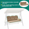 YITAHOME Porch Swing Bed 3-Seats Outdoor Patio Heavy Duty Swing Chair with Adjustable Canopy Removable Cushion, Suitable for Adult in Garden, Poolside, Balcony, Brown