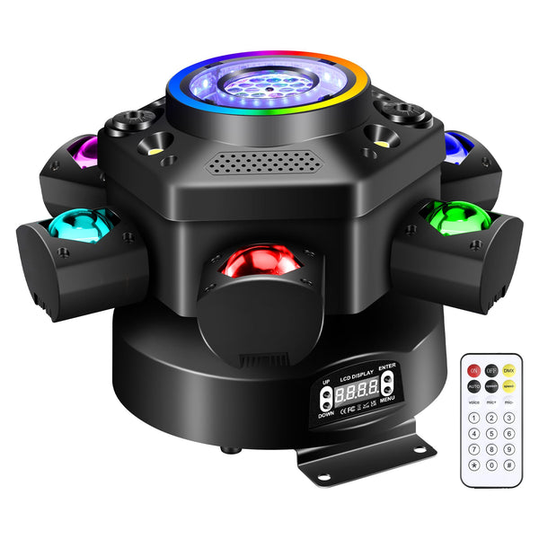 Sklydron Moving Head DJ Lights with Kaleidoscope Beam Effects,540° DMX Lighting & 180° 6 Arms Rotation,Luces DJ Profesional with Remote Supports Starlight,Sound Activated for Party Club Wedding Bar