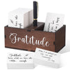 Clabby Gratitude Jar Gifts Include 200 Cards 1 Pen 1 Blessing Jar Wood Box Practice Thankful Appreciation Gratitude Note Cards Kit for Families Friends Employee Going Away Coworkers(Dark Brown)